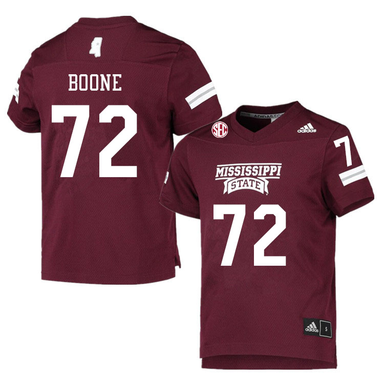 Men #72 Canon Boone Mississippi State Bulldogs College Football Jerseys Sale-Maroon - Click Image to Close